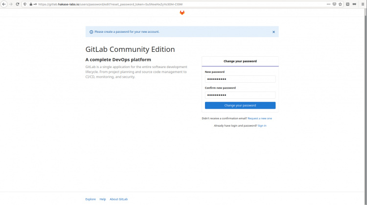 GitLab restablecer contraseña por defecto