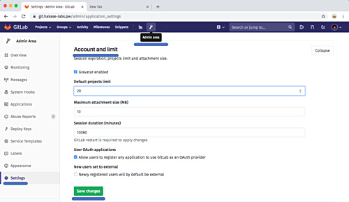 Establece los límites de la cuenta