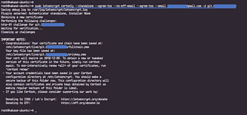 Obtener el certificado SSL de lets encrypt