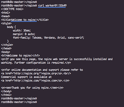 Probar nginx con curl
