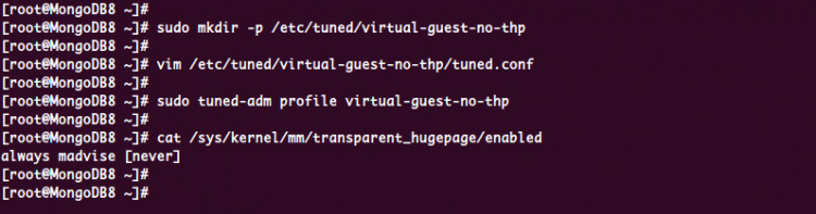Desactivar THP con Tuned en CentOS 8