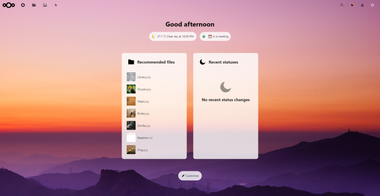 Página de Nextcloud