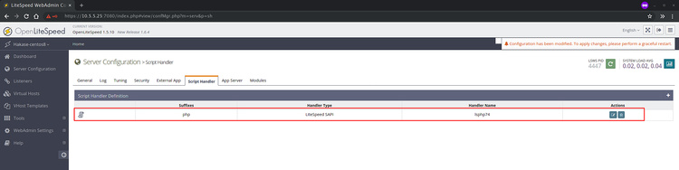 Configuración de PHP 7.4 para OpenLiteSpeed