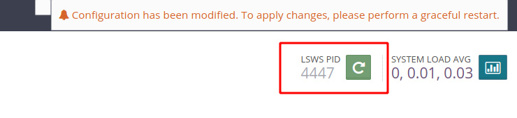 Reiniciar el servidor después de cambiar la configuración