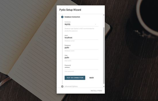Configuración de la base de datos MySQL
