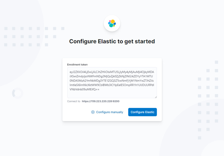 Campo Token de inscripción en Kibana