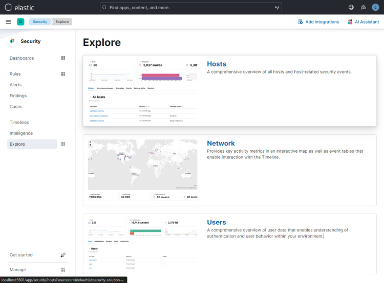 Seguridad Kibana >> Explorar el panel de control