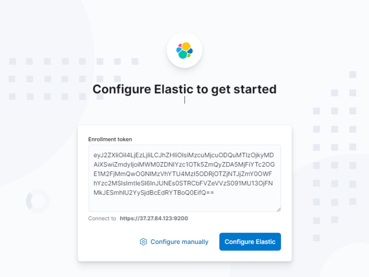 Valor del token de inscripción en Kibana