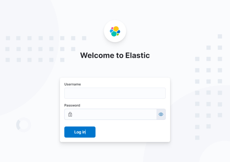 Pantalla de inicio de sesión de Elasticsearch