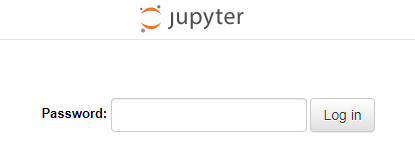 Pantalla de inicio de sesión de JupyterLab