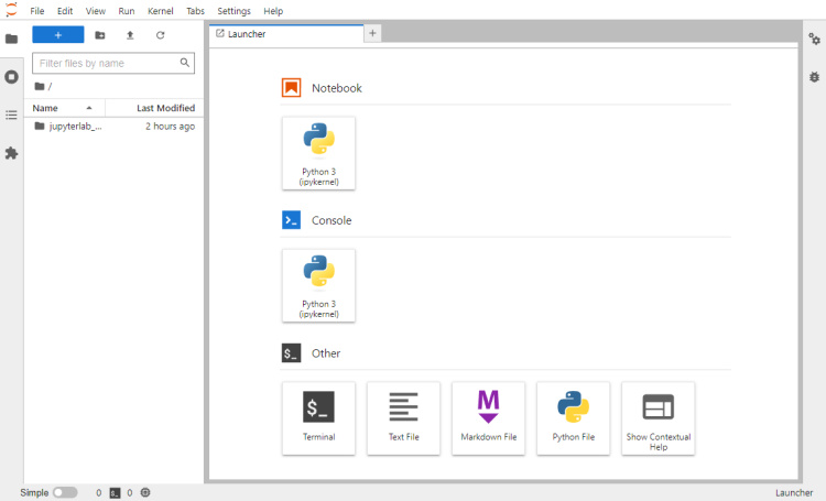 Inicio de JupyterLab