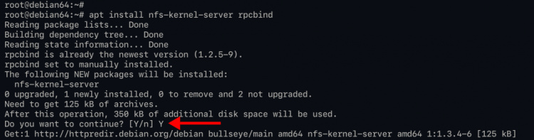 Instalación del servidor NFS Debian 11