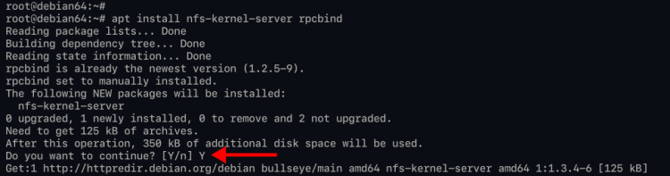 Instalación del servidor NFS Debian 11
