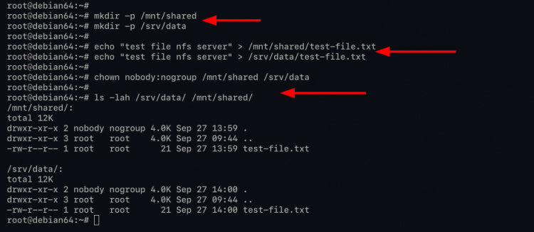 Crear directorio compartido NFS