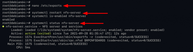 Configurar y verificar el servidor NFS