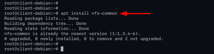 Instalar paquetes cliente nfs