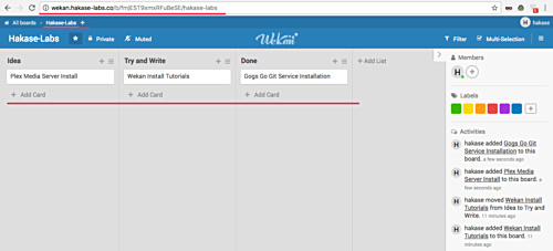Proyecto de ejemplo de Wekan