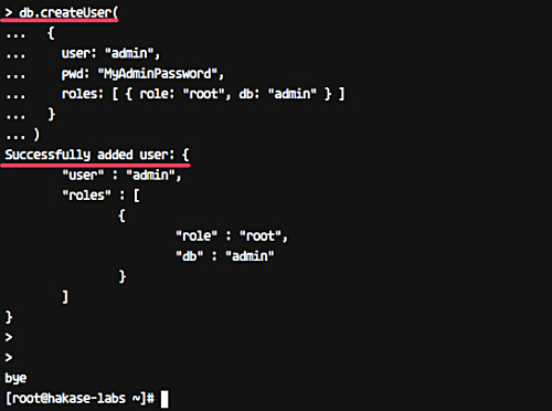 Configurar el usuario de MongoDB