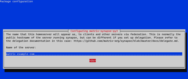Configuración del servidor doméstico Matrix