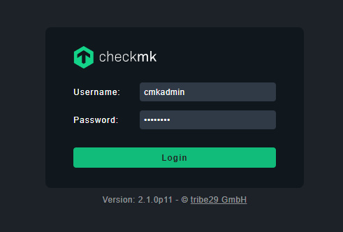 Página de inicio de sesión de Checkmk