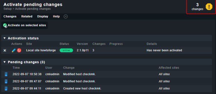 Comprobar cambios pendientes