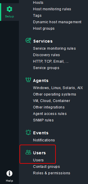 Menú Usuarios de Checkmk