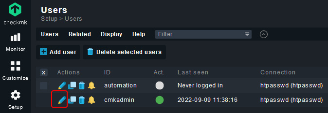 Lista de usuarios de Checkmk
