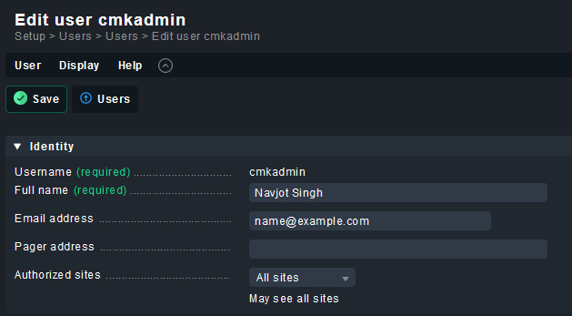 Checkmk Usuarios Editar página