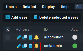 Icono de campana de las reglas de notificación de Checkmk