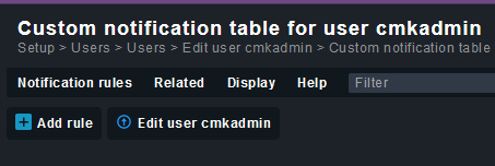 Botón Añadir regla de notificación de Checkmk