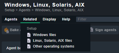 Menú Archivos Checkmk Linux