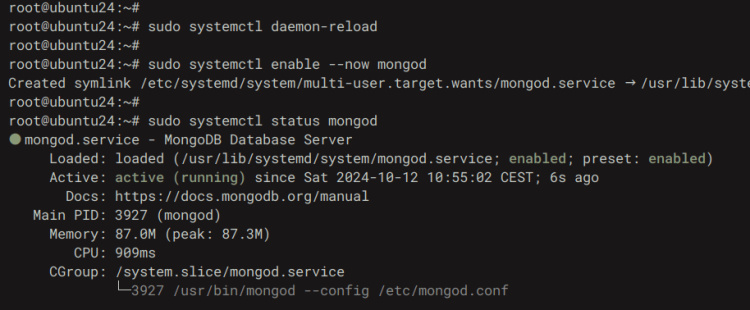 comprobar servicio mongodb