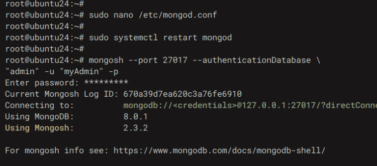 iniciar sesión en mongodb