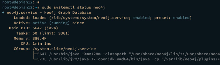 verificar el servicio neo4j