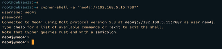 conexión mediante cypher-shell