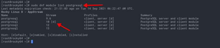 Comprobar el módulo de repositorio PostgreSQL