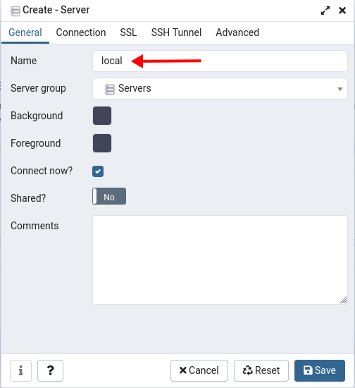 Configurar el nombre de la conexión