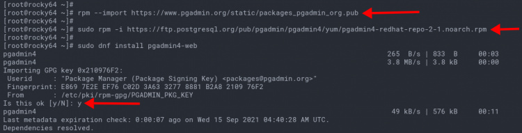Añade el repositorio pgAdmin4 e instala pgadmin4-web