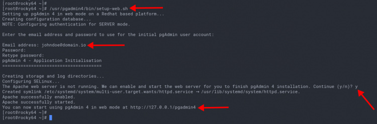 Configurar el usuario pgAdmin4 y la configuración de apache