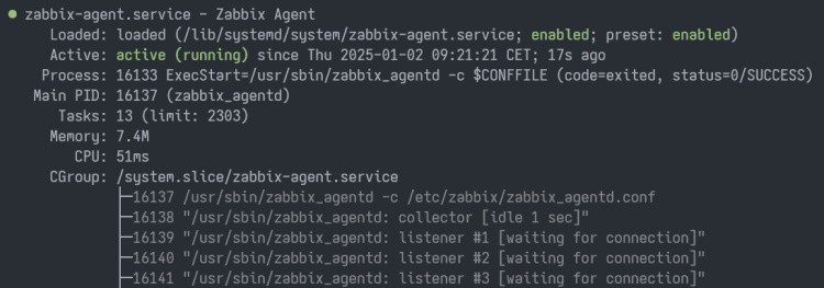 zabbix-agent se está ejecutando
