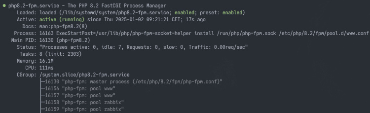 php-fpm se está ejecutando
