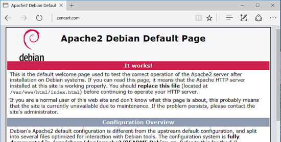 Página por defecto de Apache