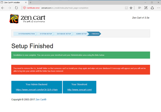 Configuración finalizada