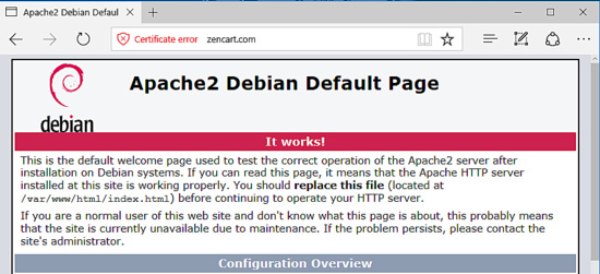 Página por defecto de Apache