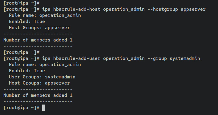 añadir grupo de host y grupo de usuarios a la regla HBAC