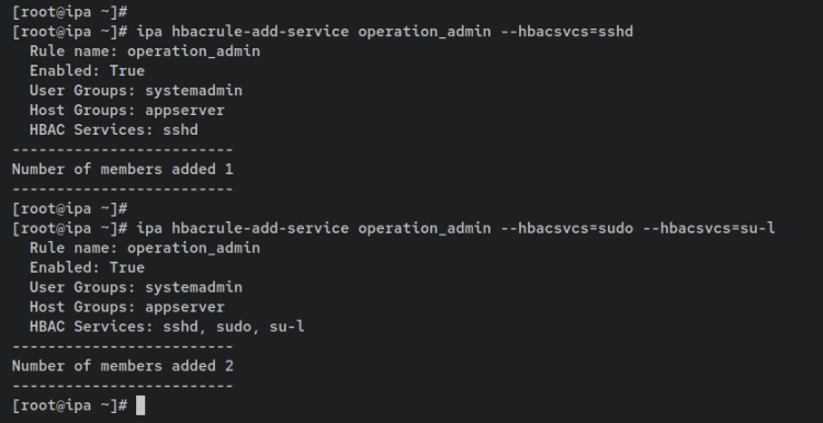 añadir regla de servicio hbac