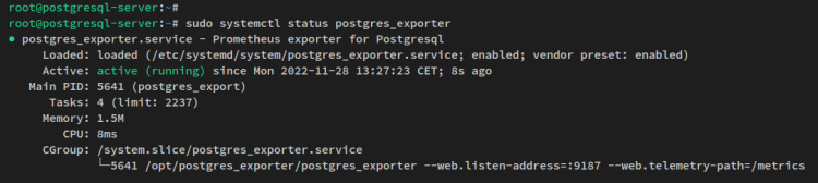 postgres_exporter estado