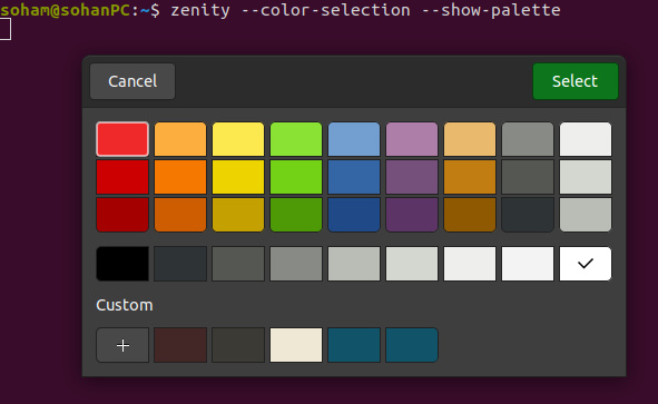Seleccionador de colores con script Bash