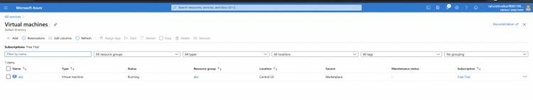 lista de Máquinas Virtuales existentes