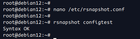 comprobar la configuración de rsnapshot